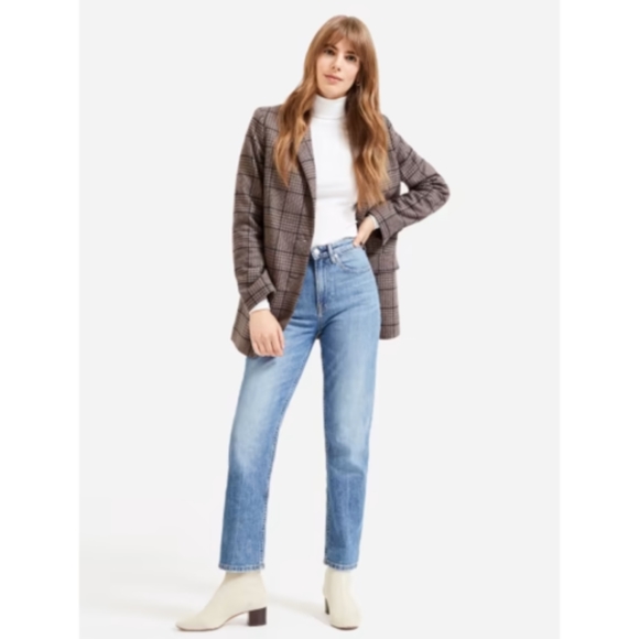 Everlane Denim - Everlane High Waist Straight Ankle Jeans 28 Mid Wash